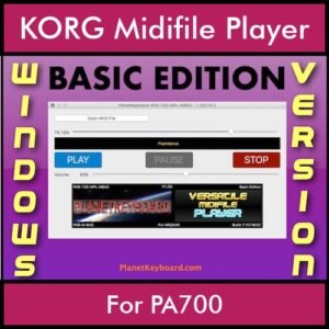 VERSATILE MIDIFILE PLAYER By PK BASIC EDITION V 1  - FOR PC - COMPUTER for KORG PA700 in MID format