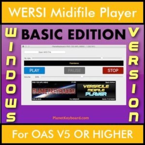 VERSATILE MIDIFILE PLAYER By PK BASIC EDITION V 1  - FOR PC - COMPUTER for WERSI OAS V5 OR HIGHER in MID format