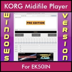 VERSATILE MIDIFILE PLAYER By PK PROFESSIONAL EDITION V 1  - FOR PC - COMPUTER for KORG EK50IN in MID format