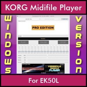 VERSATILE MIDIFILE PLAYER By PK PROFESSIONAL EDITION V 1  - FOR PC - COMPUTER for KORG EK50L in MID format