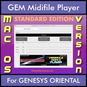 VERSATILE MIDIFILE PLAYER By PK STANDARD EDITION V 1  - FOR MAC - COMPUTER for GEM GENESYS ORIENTAL in MID format