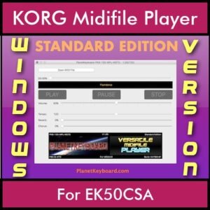 VERSATILE MIDIFILE PLAYER By PK STANDARD EDITION V 1  - FOR PC - COMPUTER for KORG EK50CSA in MID format