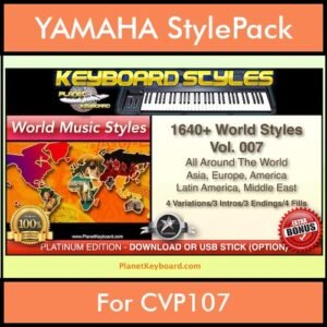 World Music By PK Vol. 1  - 1640 World Music Styles - 1640 World Music Styles for YAMAHA CVP107 in STY format