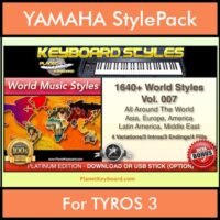 World Music By PK Vol. 1 - 1640 World Music Styles - 1640 World Music Styles for YAMAHA TYROS 3 in STY format