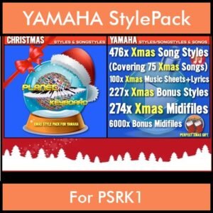 Xmas Style Pack By PK Vol. 1  - Christmas Styles and Song Styles - 476 Song Styles / 224 Bonus Styles for YAMAHA PSRK1 in STY format