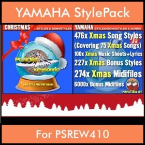 Xmas Style Pack By PK Vol. 1  - Christmas Styles and Song Styles - 476 Song Styles / 224 Bonus Styles for YAMAHA PSREW410 in STY format