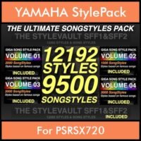 The Ultimate Song Style Pack By PK GIGAPACK SONGSTYLES Vol. 1 - 21692 Styles Splitted into - 12192 Styles and 9500 Song Styles for YAMAHA PSRSX720 in STY format